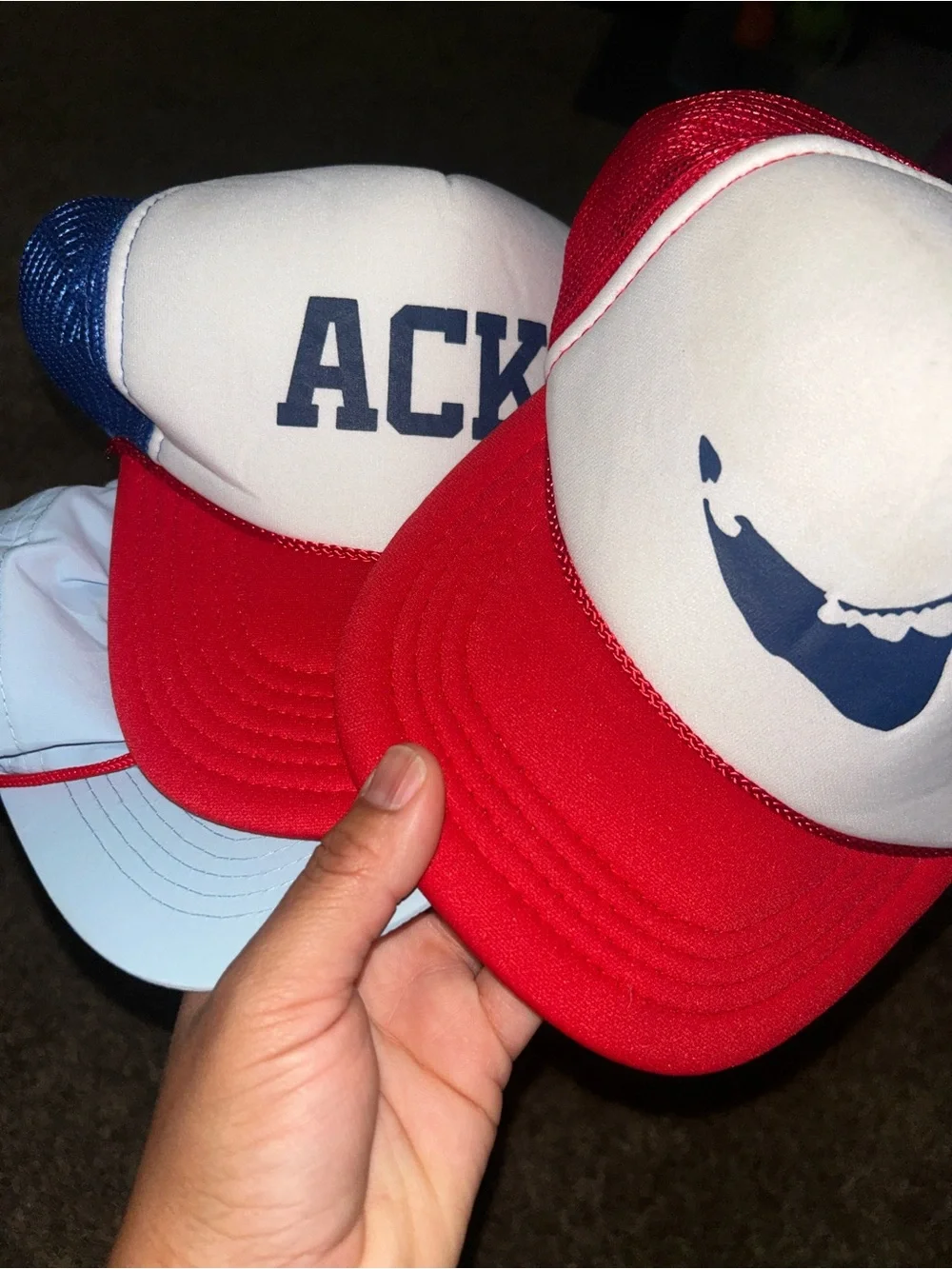OTTO Kids Red and Light Blue Trucker Hats - Patriotic Prints